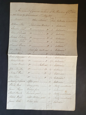 [A List Of Inclosed (sic) Land In The Riverhead Area Of St. Johns not leased by Government]..